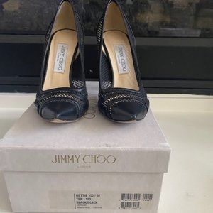 Jimmy Choo Hettie Leather and Mesh Pump